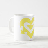 Mug Graphique d'amour cool, Jaune (Devant gauche)