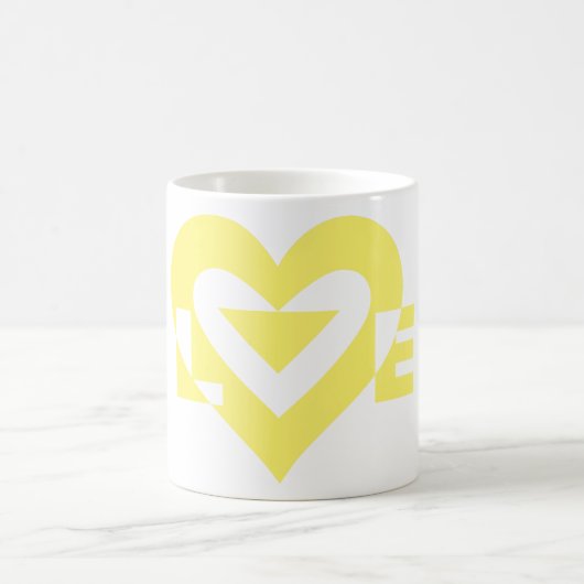 Mug Graphique d'amour cool, Jaune (Centre)