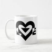 Mug Graphique d'amour cool, noir (Gauche)