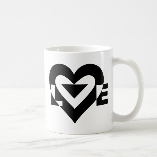 Mug Graphique d'amour cool, noir (Droite)