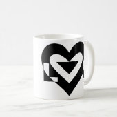 Mug Graphique d'amour cool, noir (Devant droit)