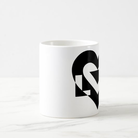 Mug Graphique d'amour cool, noir (Centre)