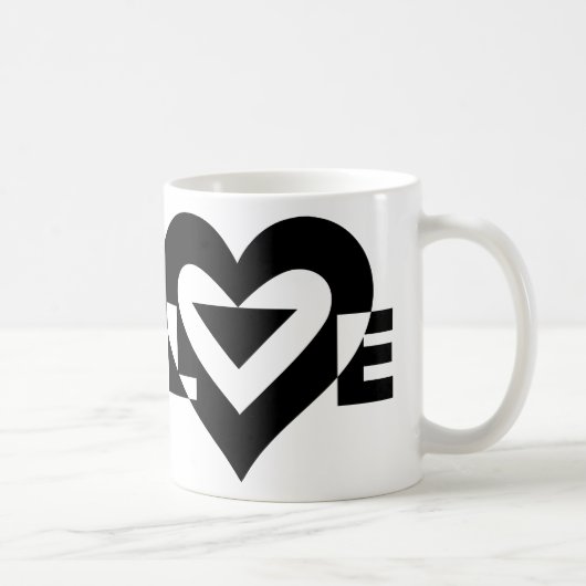 Mug Graphique d'amour cool, noir (Droite)