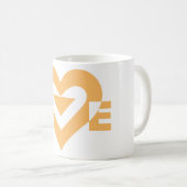 Mug Graphique d'amour cool, orange (Devant droit)
