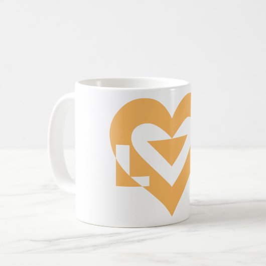 Mug Graphique d'amour cool, orange (Devant gauche)