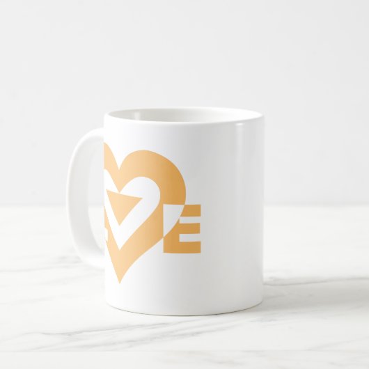 Mug Graphique d'amour cool, orange (Devant gauche)