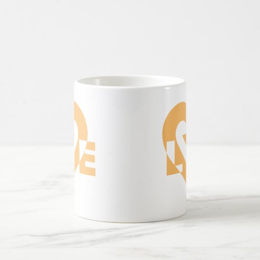 Mug Graphique d'amour cool, orange (Centre)