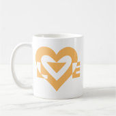 Mug Graphique d'amour cool, orange (Gauche)