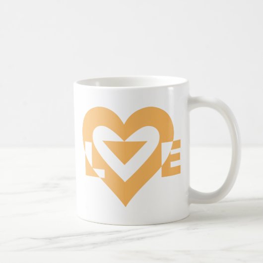 Mug Graphique d'amour cool, orange (Droite)