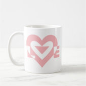 Mug Graphique d'amour cool, rose (Gauche)