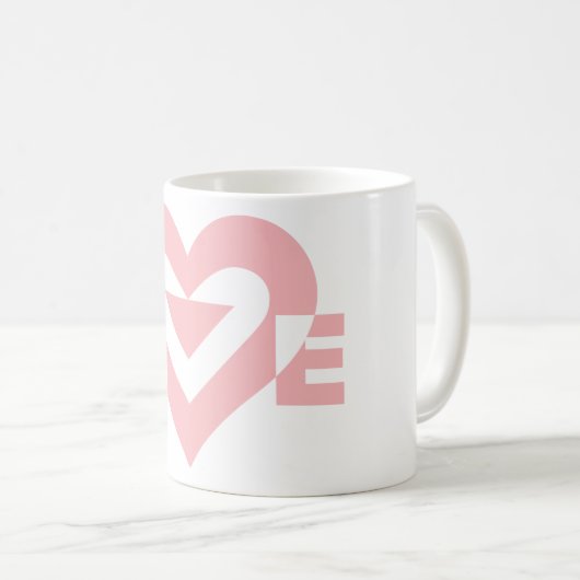 Mug Graphique d'amour cool, rose (Devant droit)