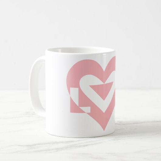 Mug Graphique d'amour cool, rose (Devant gauche)