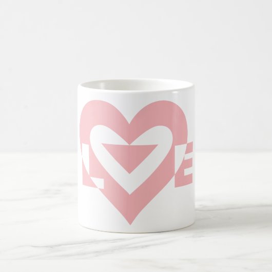 Mug Graphique d'amour cool, rose (Centre)