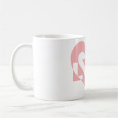Mug Graphique d'amour cool, rose (Gauche)