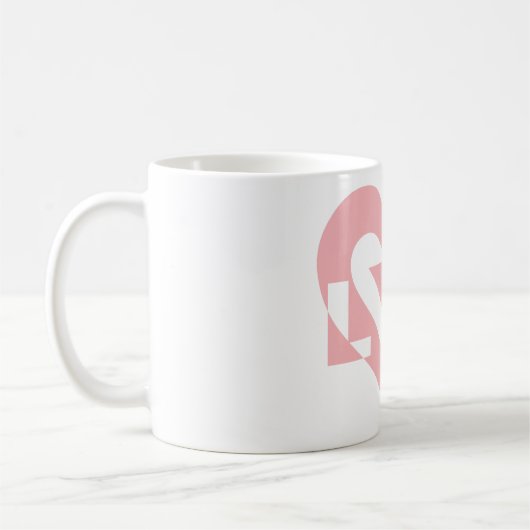 Mug Graphique d'amour cool, rose (Gauche)