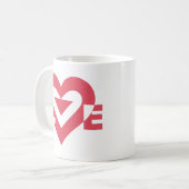 Mug Graphique d'amour cool, rose cerise (Devant gauche)