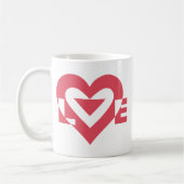 Mug Graphique d'amour cool, rose cerise (Gauche)
