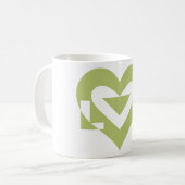 Mug Graphique d'amour cool, Vert Sage (Devant gauche)