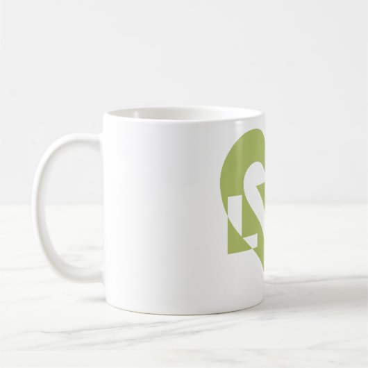 Mug Graphique d'amour cool, Vert Sage (Gauche)