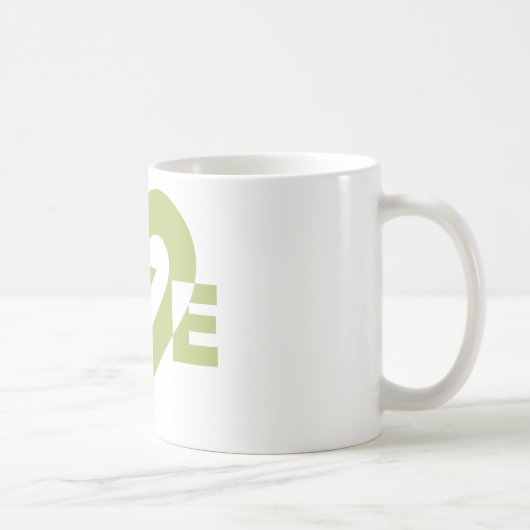 Mug Graphique d'amour cool, Vert Sage (Droite)