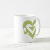 Mug Graphique d'amour cool, Vert Sage (Devant droit)