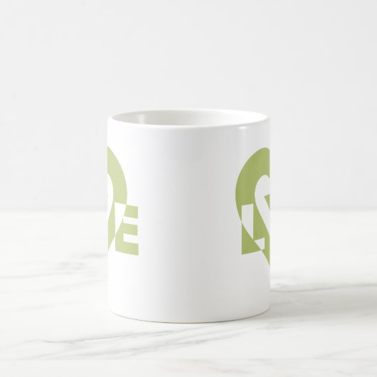 Mug Graphique d'amour cool, Vert Sage (Centre)