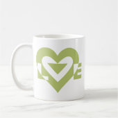 Mug Graphique d'amour cool, Vert Sage (Gauche)