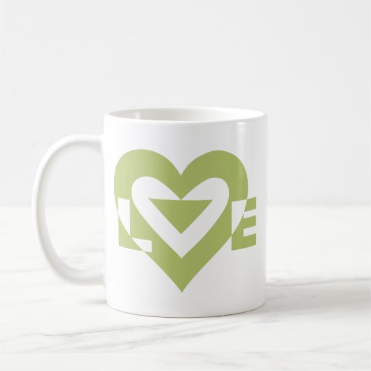 Mug Graphique d'amour cool, Vert Sage (Gauche)