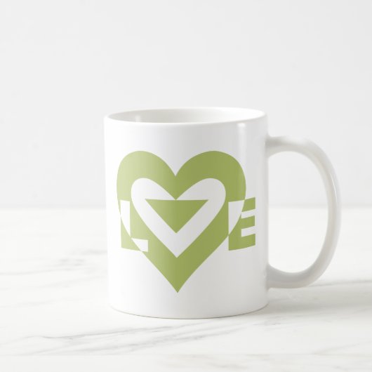 Mug Graphique d'amour cool, Vert Sage (Droite)
