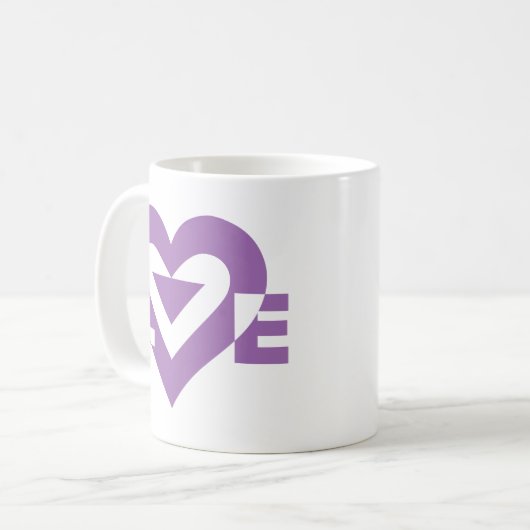 Mug Graphique d'amour cool, violet (Devant gauche)