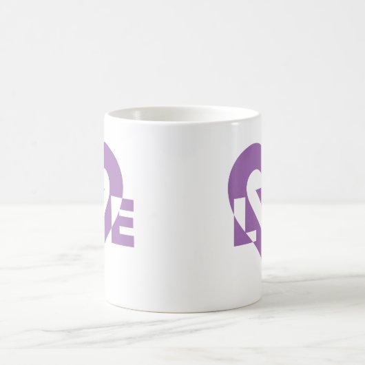 Mug Graphique d'amour cool, violet (Centre)