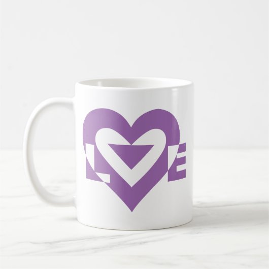 Mug Graphique d'amour cool, violet (Gauche)