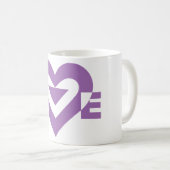 Mug Graphique d'amour cool, violet (Devant droit)