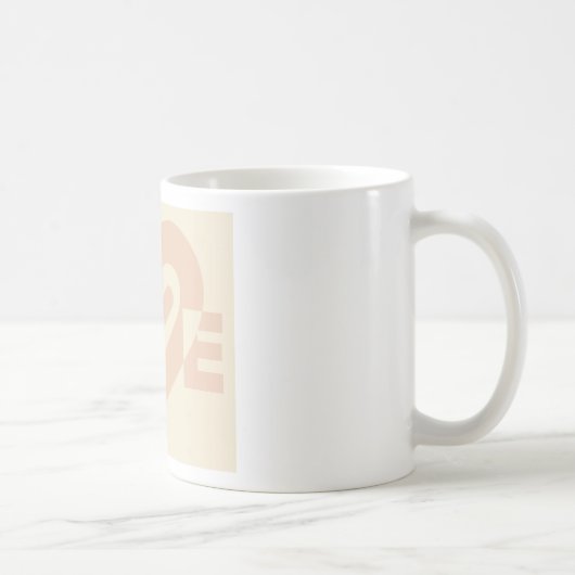 Mug Graphique d'amour mignon en beige (Droite)