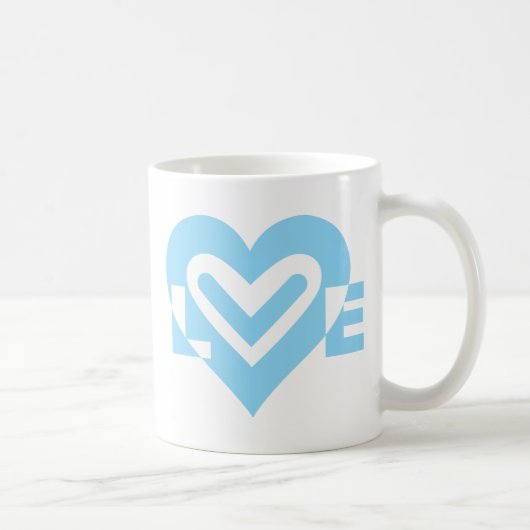 Mug Graphique d'amour mignon en bleu (Droite)
