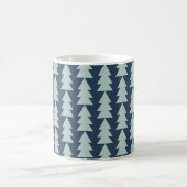 Mug Graphique d'arbre de Noël bleu géométrique moderne (Centre)