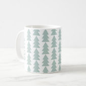 Mug Graphique d'arbre de Noël bleu géométrique moderne (Devant gauche)