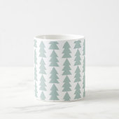 Mug Graphique d'arbre de Noël bleu géométrique moderne (Centre)