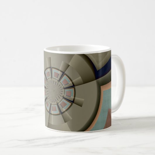 Mug Graphique d'art fractal de l'harmonie des couleurs (Devant droit)