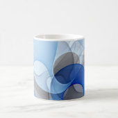 Mug Graphique d'art fractal gris bleu Abstrait moderne (Centre)