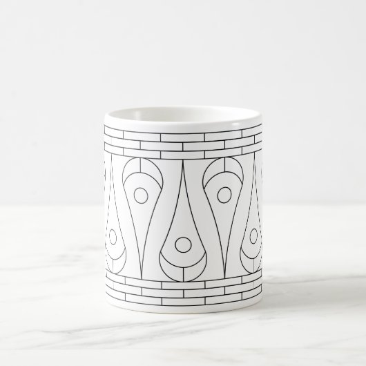 Mug Graphique de bordure noire vintage (Centre)