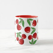 Mug Graphique de cerises rouges sur tout le Motif (Centre)