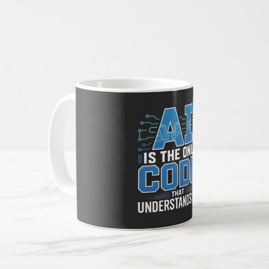 Mug Graphique de code d'IA – Conception d'innovation t (Devant gauche)