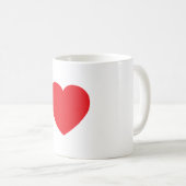 Mug Graphique de cœur rouge blanc moderne simple (Devant droit)