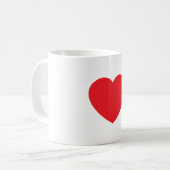 Mug Graphique de cœur rouge blanc moderne simple (Devant gauche)