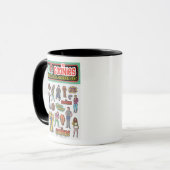 Mug Graphique de la feuille d'autocollants rétro Gooni (Devant gauche)