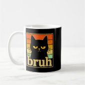 Mug Graphique de Mème de Chat Bruh – Mème Rétro de Cha (Gauche)
