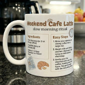 Mug Graphique de recette de latte de week-end pour caf