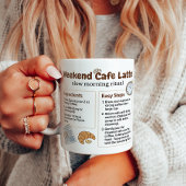 Mug Graphique de recette de latte de week-end pour caf