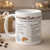 Mug Graphique de recette de latte de week-end pour caf